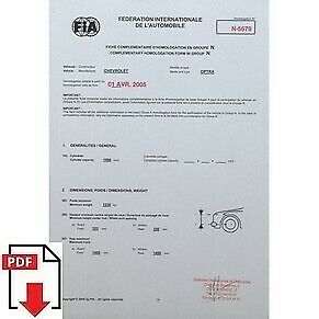 2005 Chevrolet Optra/Lacetti FIA homologation form PDF download